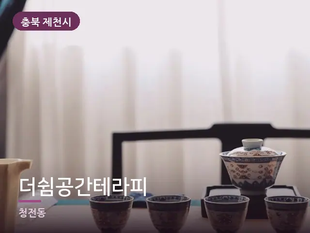 충북 제천시 더쉼공간테라피 — 휴식 중의 차