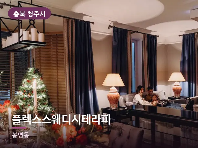 충북 청주시 플렉스스웨디시테라피 — 저녁 거실 풍경