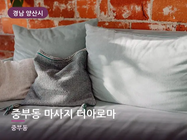 경남 양산시 중부동 마사지 더아로마 — 소파와 쿠션