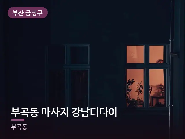 부산 금정구 부곡동 마사지 강남더타이 — 창밖 야경
