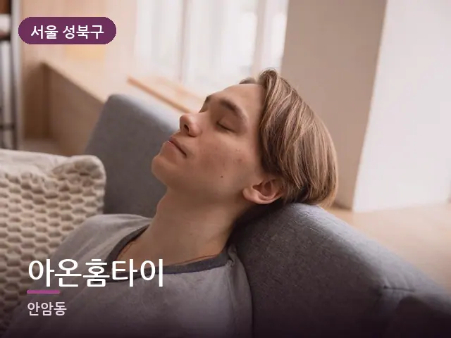 서울 성북구 아온홈타이 — 소파에서 쉬는 모습