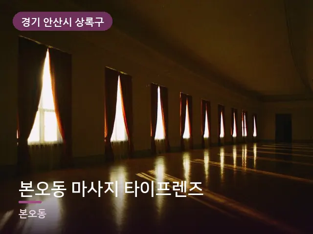 경기 안산시 상록구 본오동 마사지 타이프렌즈 — 아침 빛이 드는 방