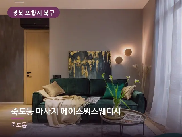 경북 포항시 북구 죽도동 마사지 에이스씨스웨디시 — 저녁 거실 풍경