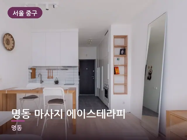 서울 중구 명동 마사지 에이스테라피 — 아파트 실내