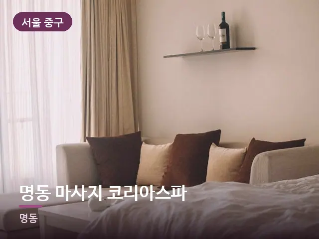 서울 중구 명동 마사지 코리아스파 — 아파트 실내