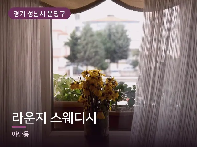 경기 성남시 분당구 라운지 스웨디시 — 아침 빛이 드는 방